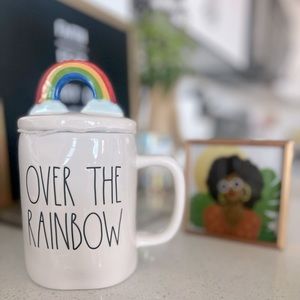 Rae Dunn OVER THE RAINBOW Mug with Lid